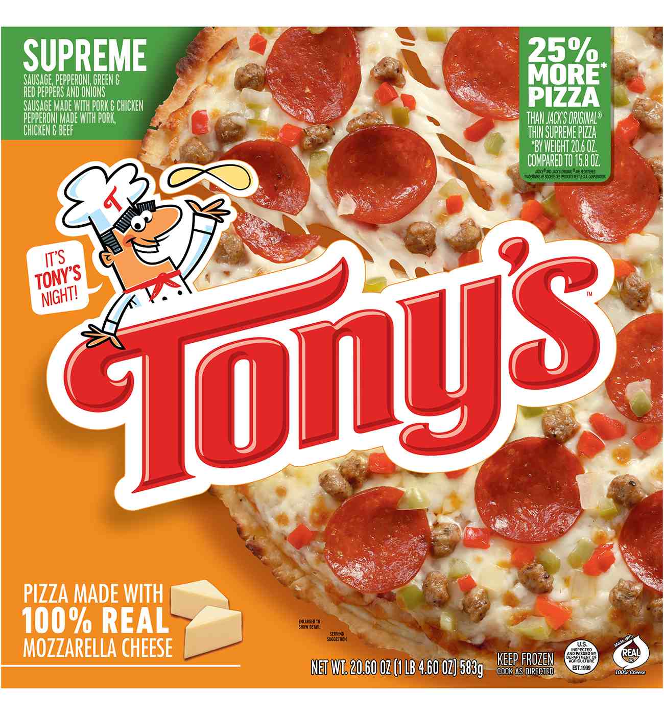 Tony's Supreme Pizzeria Style Crust Frozen Pizza; image 1 of 7