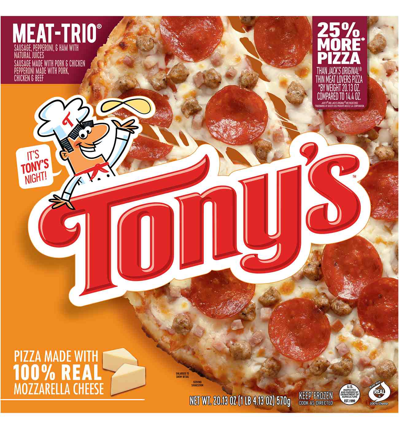 Tony's Meat Trio Pizzeria Style Crust Frozen Pizza; image 1 of 10