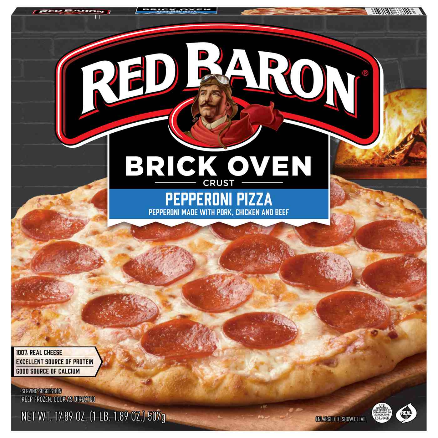 Red Baron Pepperoni Brick Oven Frozen Pizza; image 1 of 10