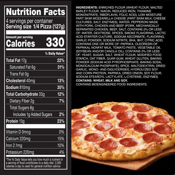 Red Baron Pepperoni Brick Oven Frozen Pizza, 17.89 oz