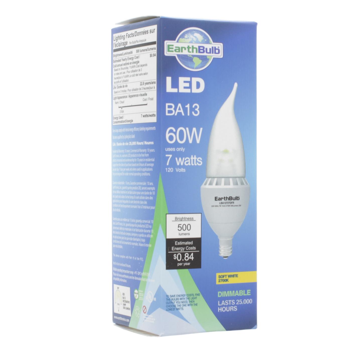 EarthBulb BA13 60-Watt Soft White LED Light Bulb; image 1 of 2