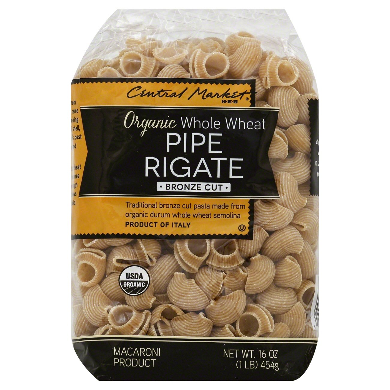 Central Market Organic Whole Wheat Pipe Rigate Bronze Cut Pasta - Shop ...