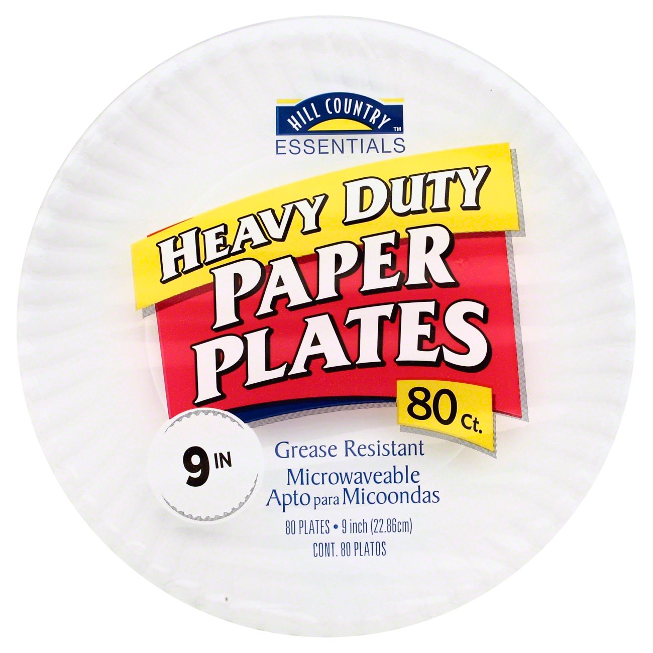Hill Country Essentials 9 in Heavy Duty Paper Plates - Shop Plates & Bowls  at H-E-B