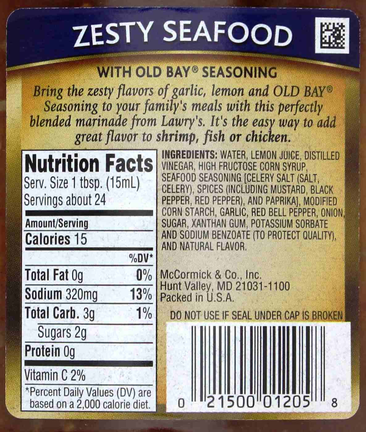 Zesty Seafood Marinade with Old Bay Seasoning Zesty Seafood Marinade with Old Bay Seasoning; image 2 of 2