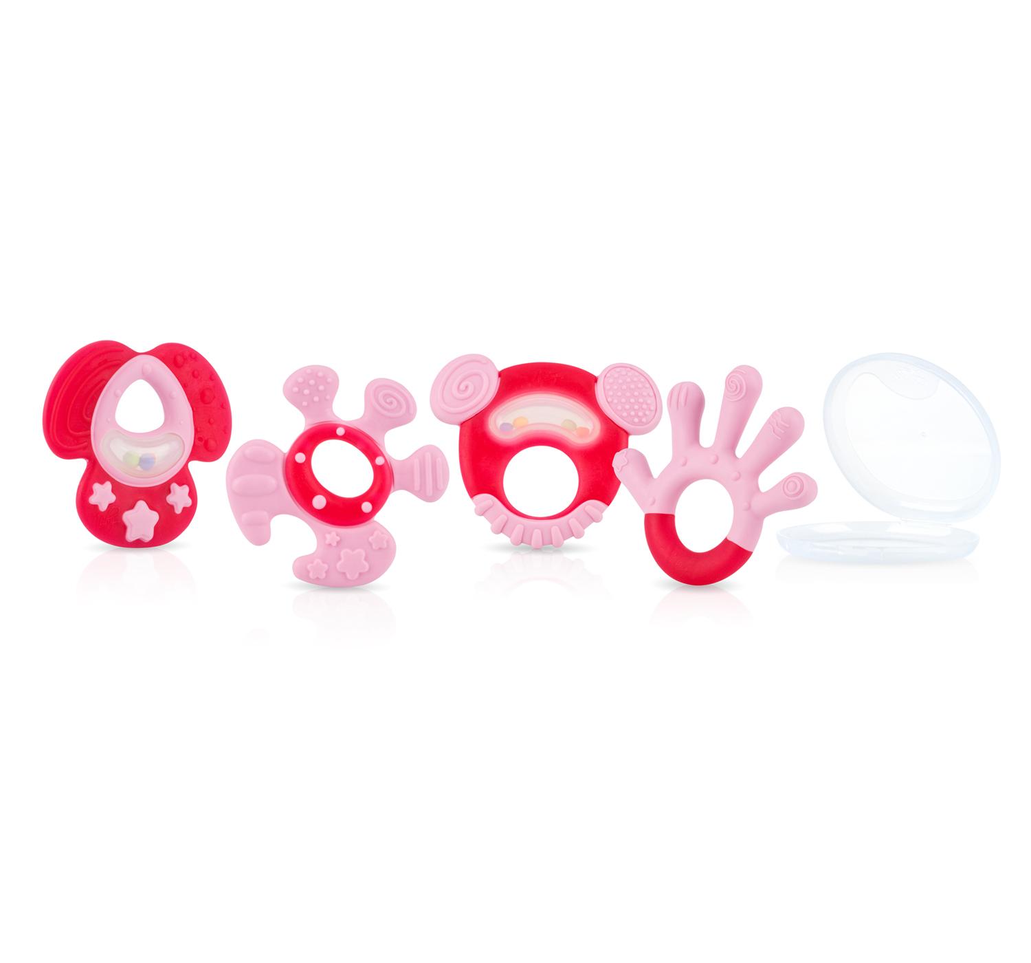 Nuby Softees Hard & Soft Teether Step 3 with Carry Case, Assorted Colors; image 2 of 4