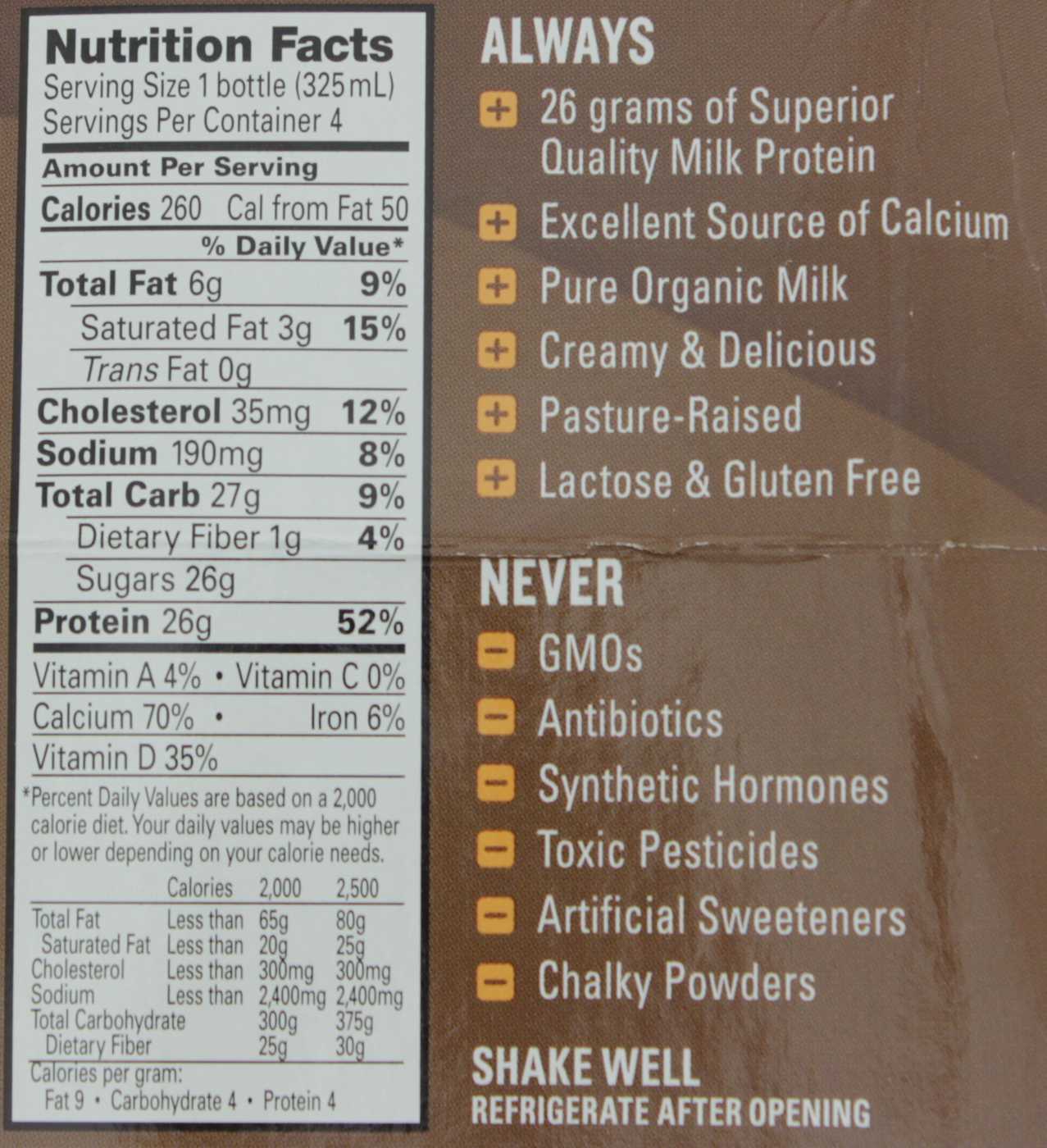 Organic Valley Organic Fuel Protein Shake, Chocolate; image 3 of 3