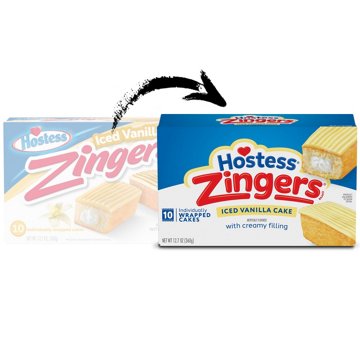 Hostess Zingers Iced Vanilla Snack Cakes, 10 ct