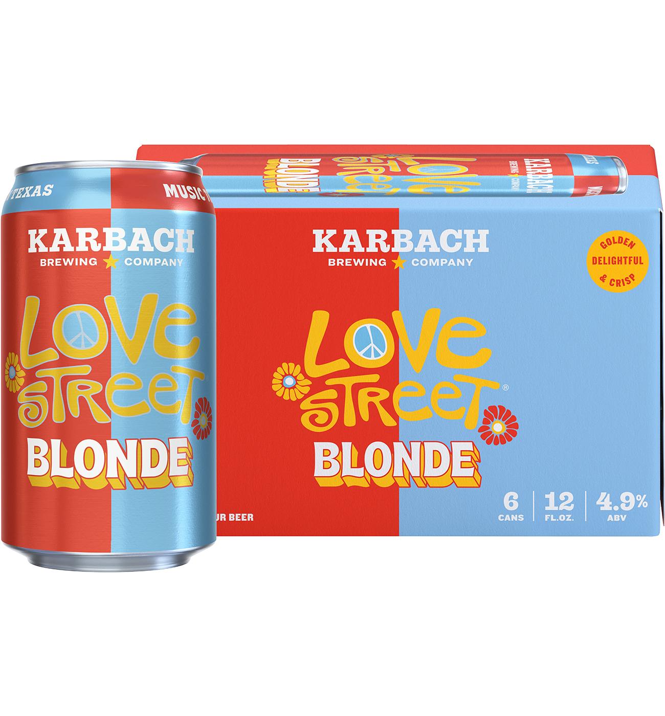 Karbach Love Street Kolsch Style Blonde Craft Beer 6 pk Cans; image 1 of 9