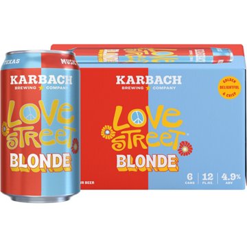 Karbach Love Street Kolsch Style Blonde Craft Beer 6 pk Cans, 12 oz