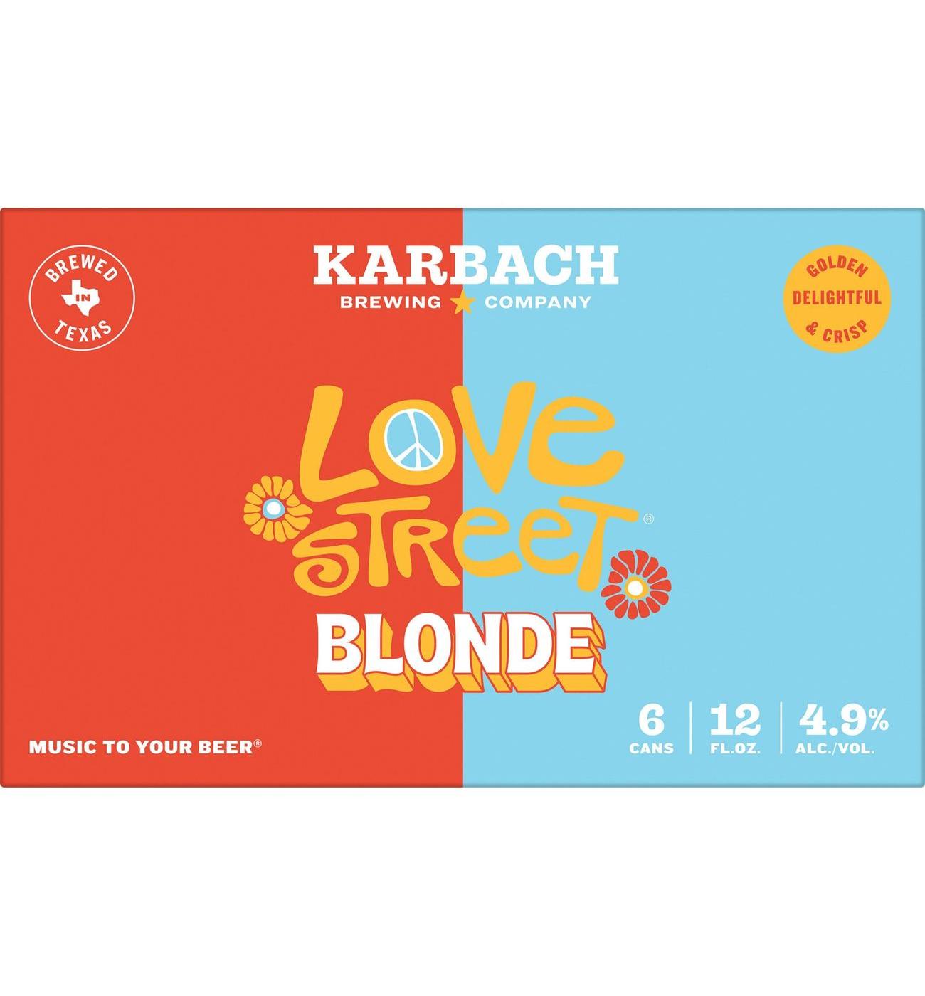 Karbach Love Street Kolsch Style Blonde Craft Beer 6 pk Cans; image 2 of 9