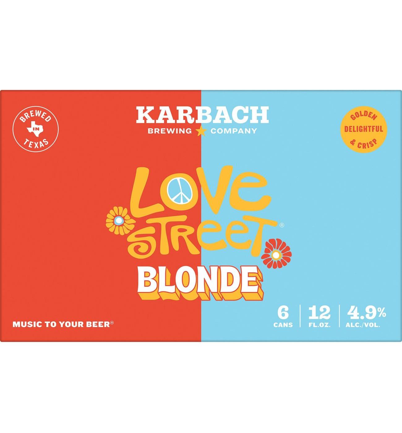 Karbach Love Street Kolsch Style Blonde Craft Beer 6 pk Cans; image 7 of 9