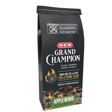 H-E-B Grand Champion Applewood Charocal Briquets, 8 lb