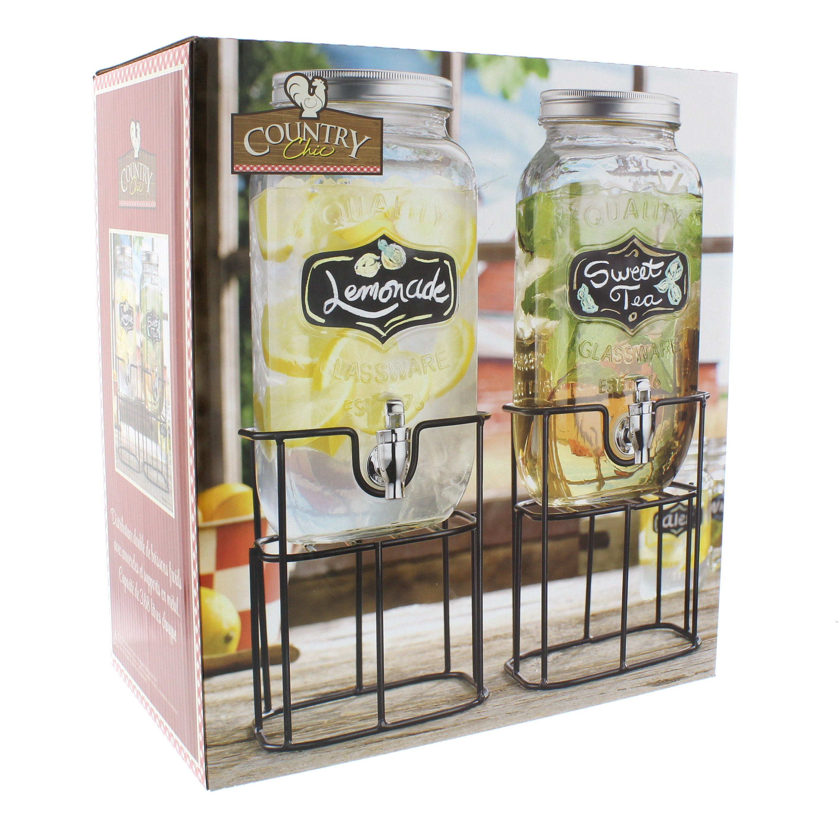 Home Essentials & Beyond Chic Double Dispenser Shop Serving Dishes at