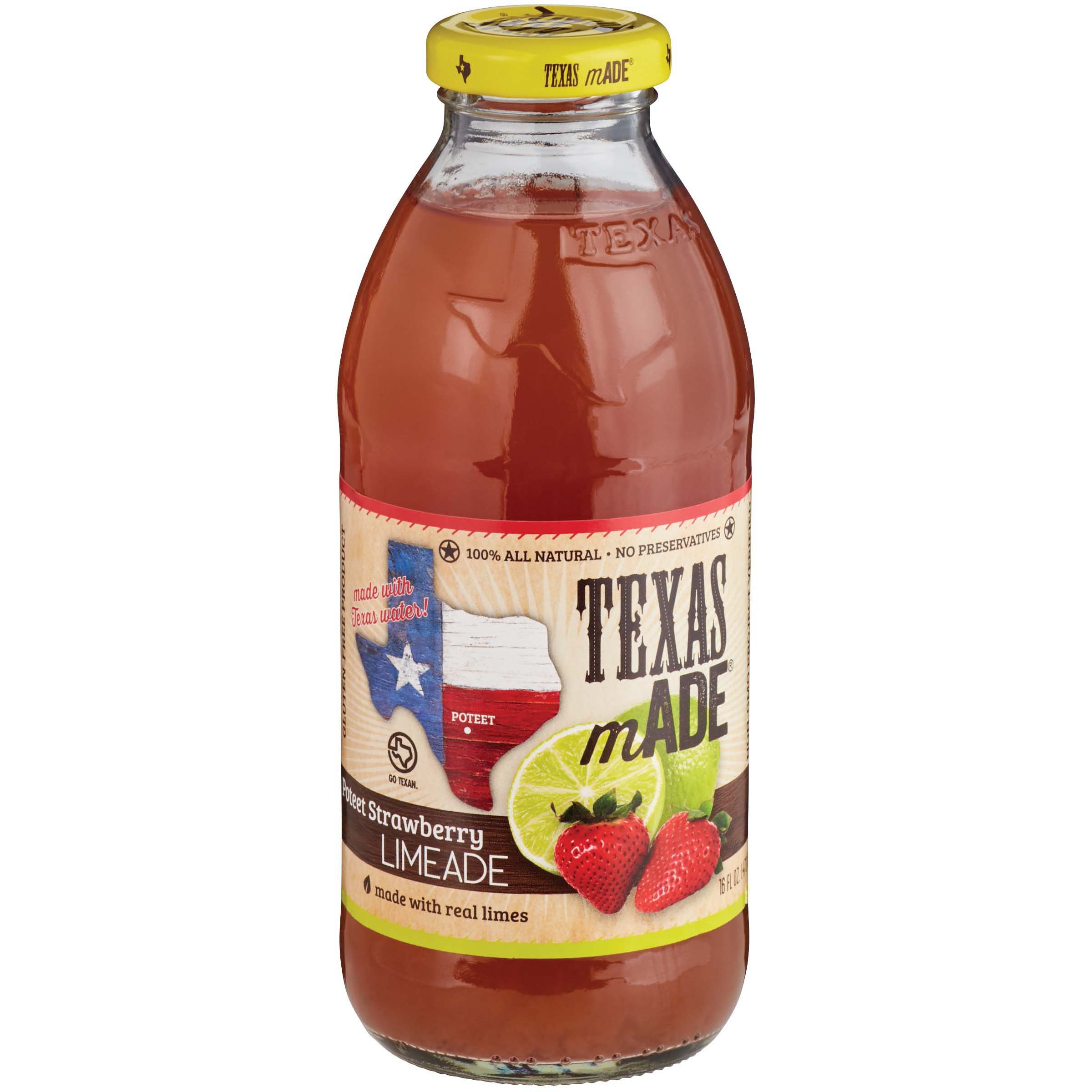Texas Made Poteet Strawberry Limeade, 16 oz