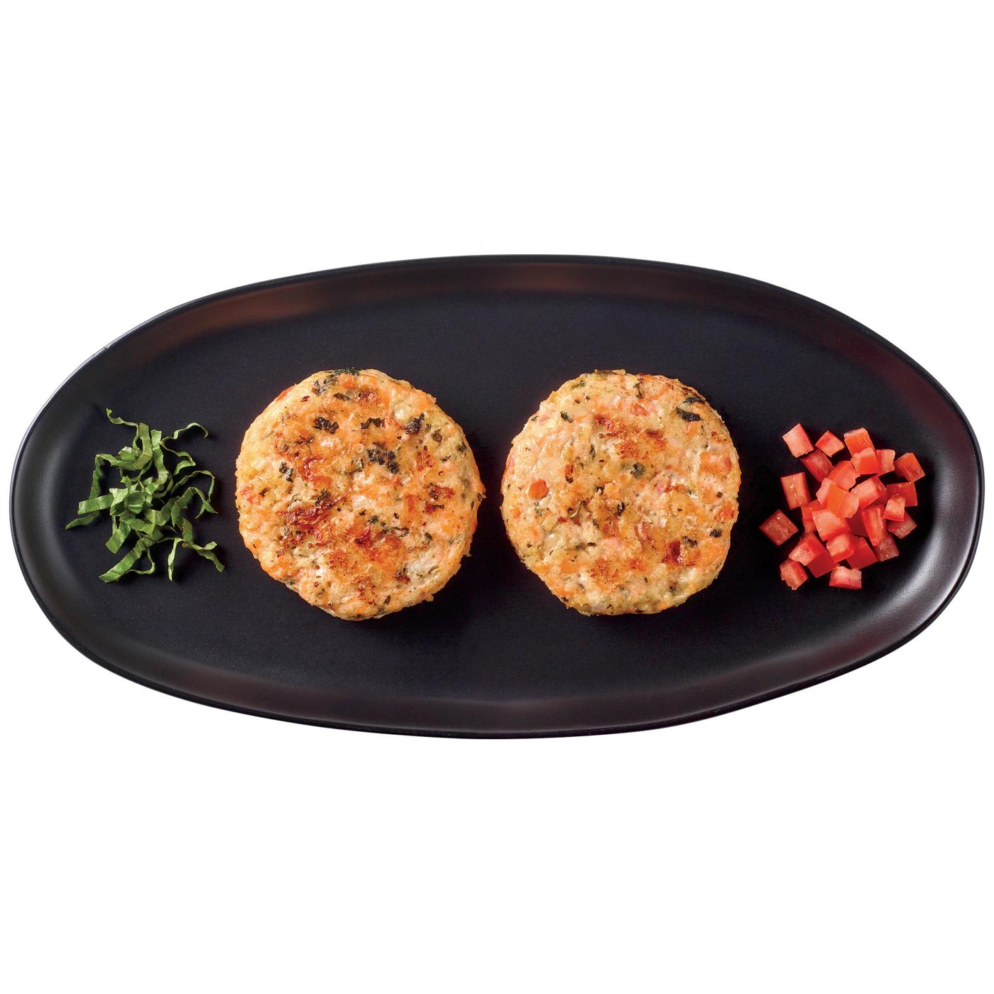 H-E-B Fish Market Salmon Burger Patties - Bruschetta; image 2 of 2