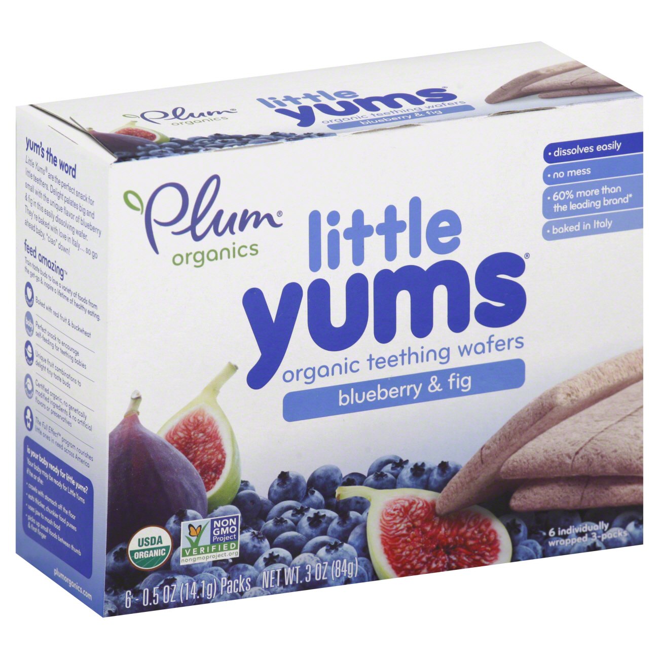 Plum Organics Little Yums Teething Wafer, Blueberry Fig