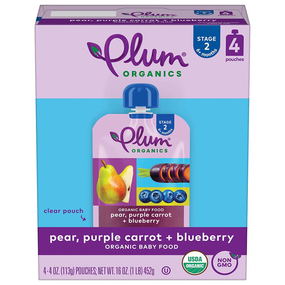 Plum Organics Baby Food Pouch Pear Purple Carrot & Blueberry Shop