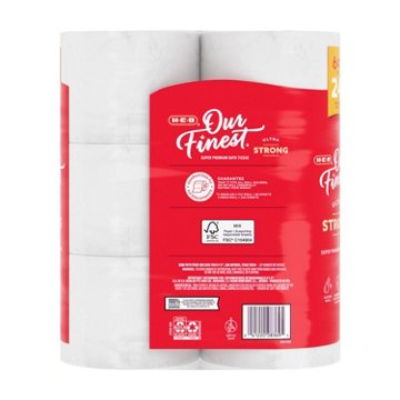 H-E-B Our Finest Ultra Strong Toilet Paper, 6 Mega Rolls