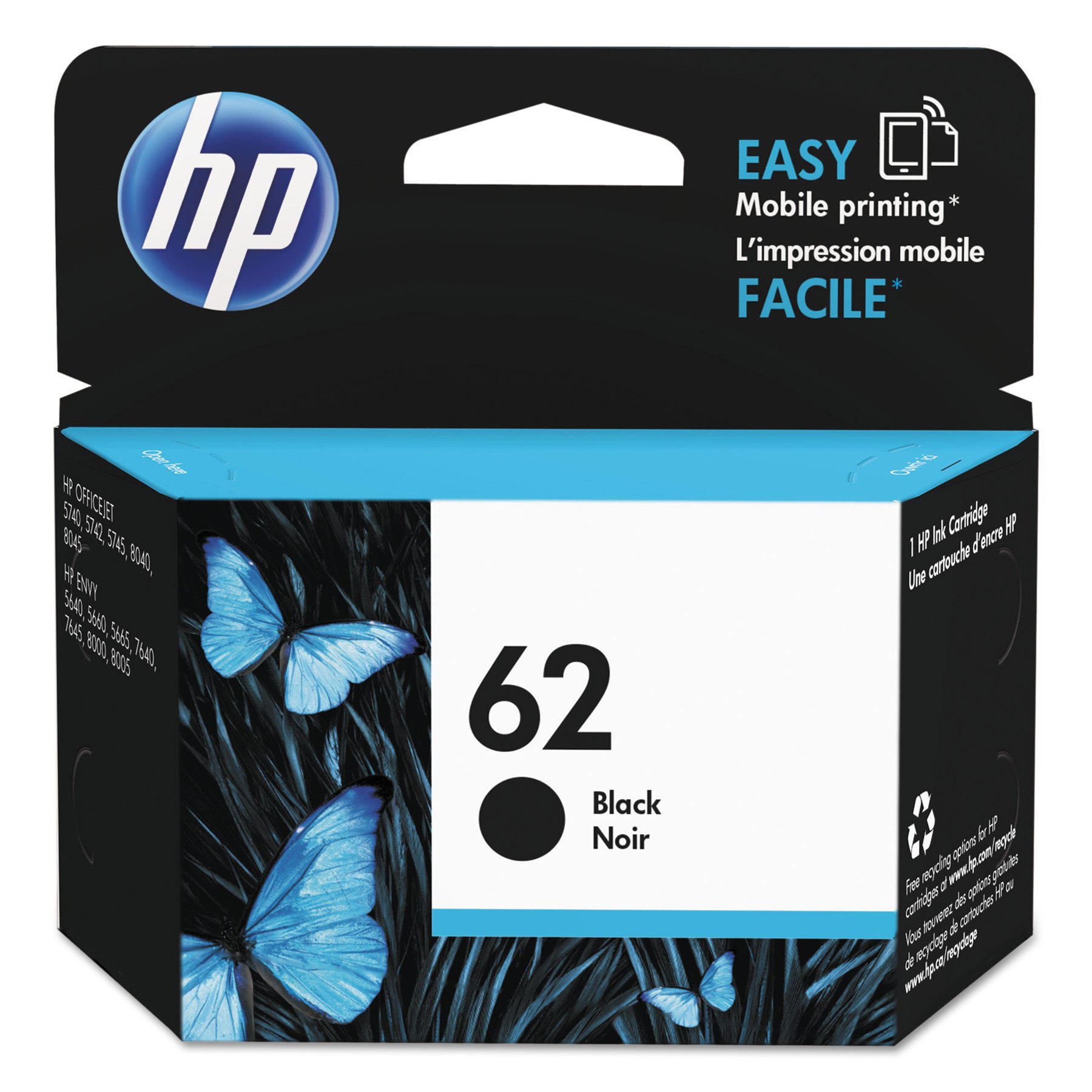HP 62 Original Ink Cartridge Black Shop Printer ink at HEB