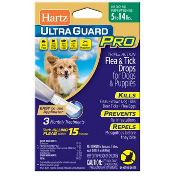 Hartz Ultra Guard Pro Flea & Tick Drops for Dogs 5-14 lb, 3 ct