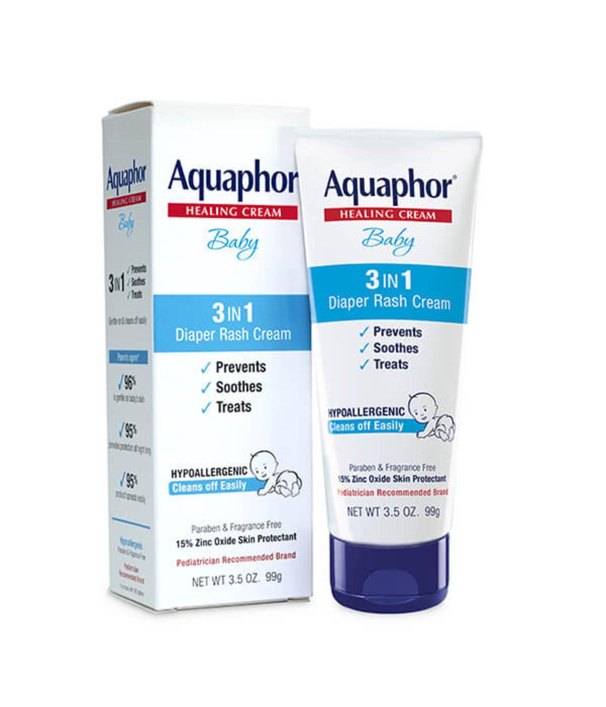 Aquaphor Baby 3-in-1 Diaper Rash Cream Tube; image 1 of 4