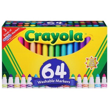 Crayola Broad Line Washable Markers, 64 pk