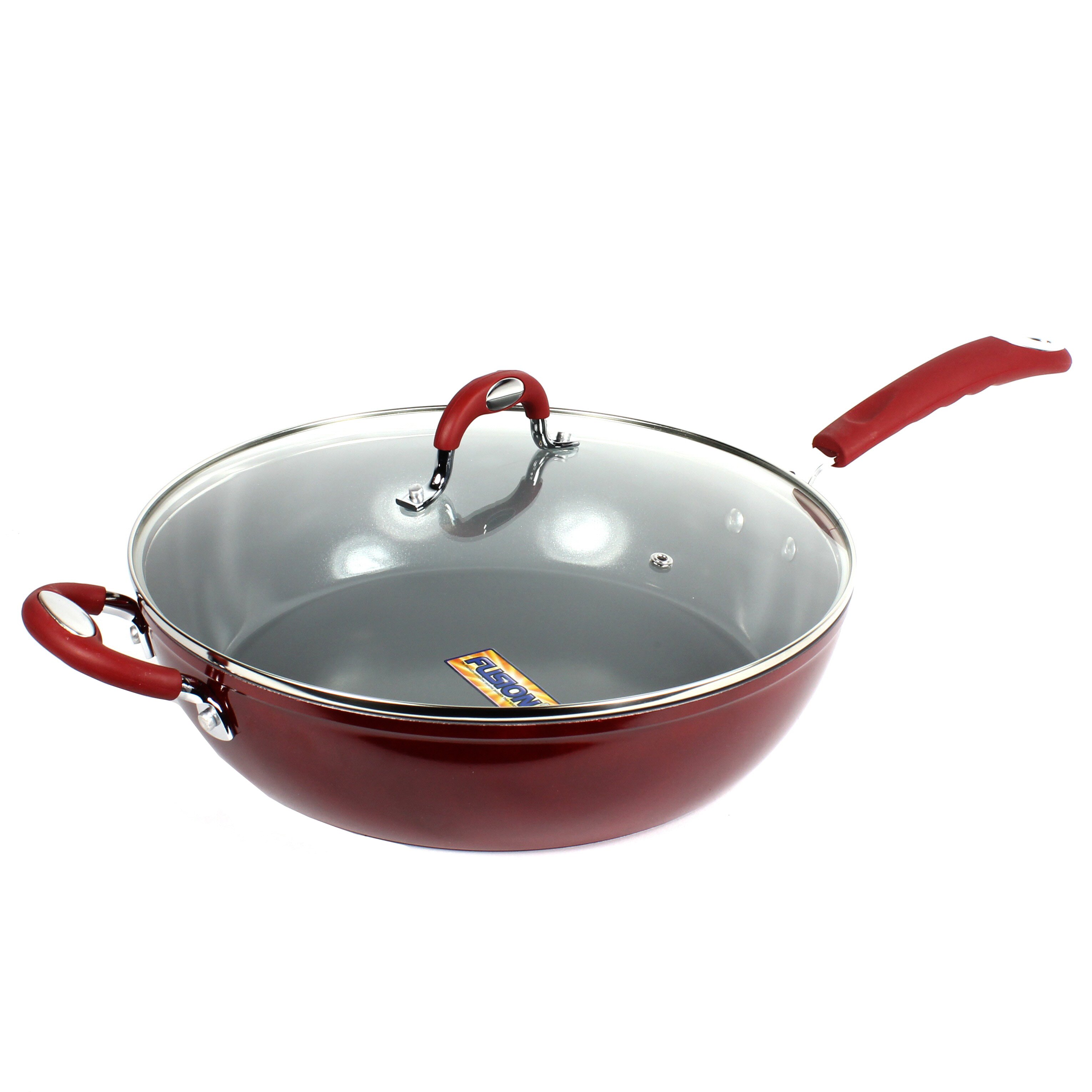 Kitchen & Table Saute Pan with Glass Lid, Red Shop Cookware at HEB