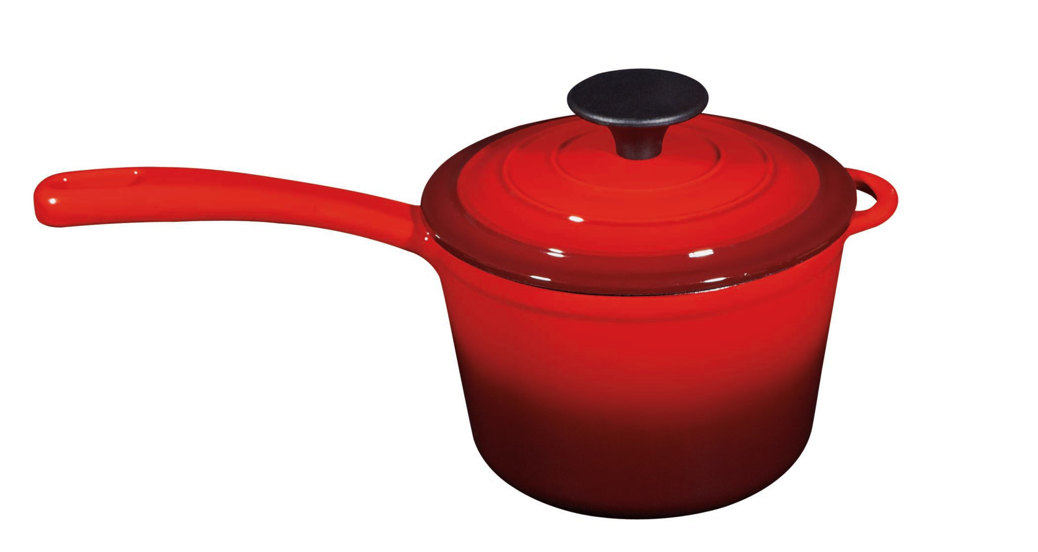 Cocinaware 1.75 QT Red Enamel Cast Iron Saucepan Shop Kitchen
