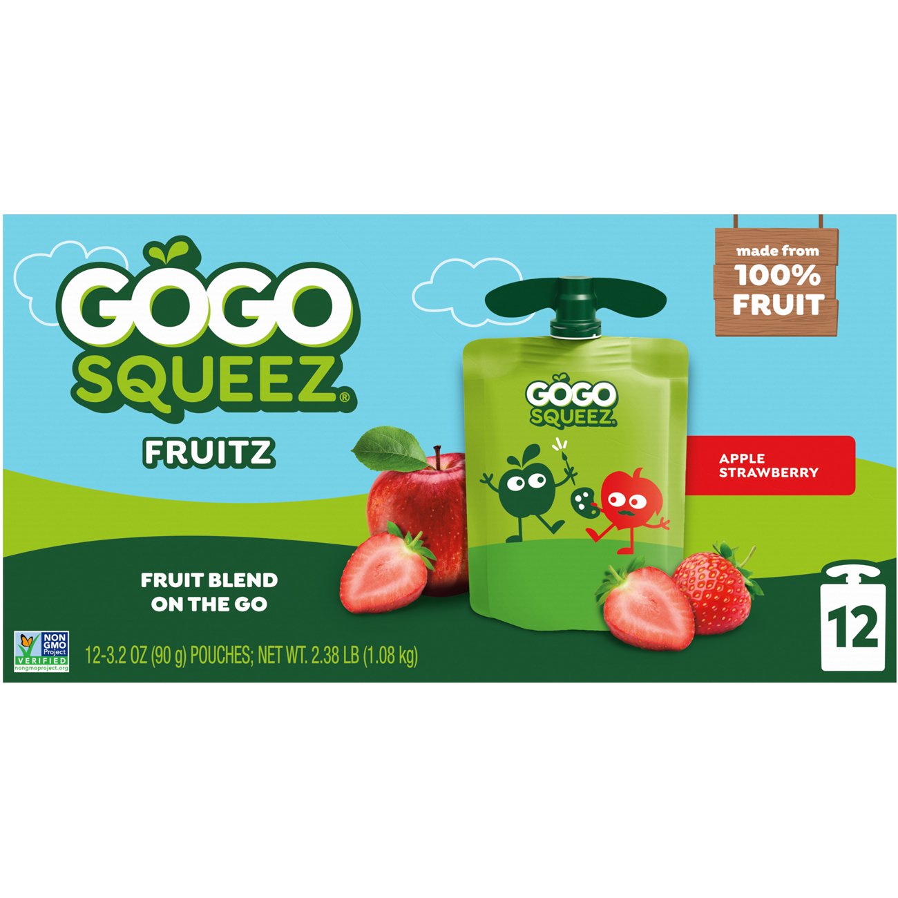 GoGo squeeZ Applesauce Pouches Apple & Strawberry Shop Apples at HEB
