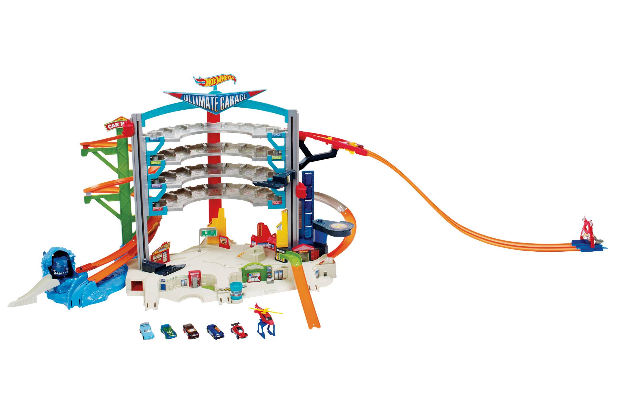 Hot Wheels Ultimate Garage Playset Shark Garage,Helecopter