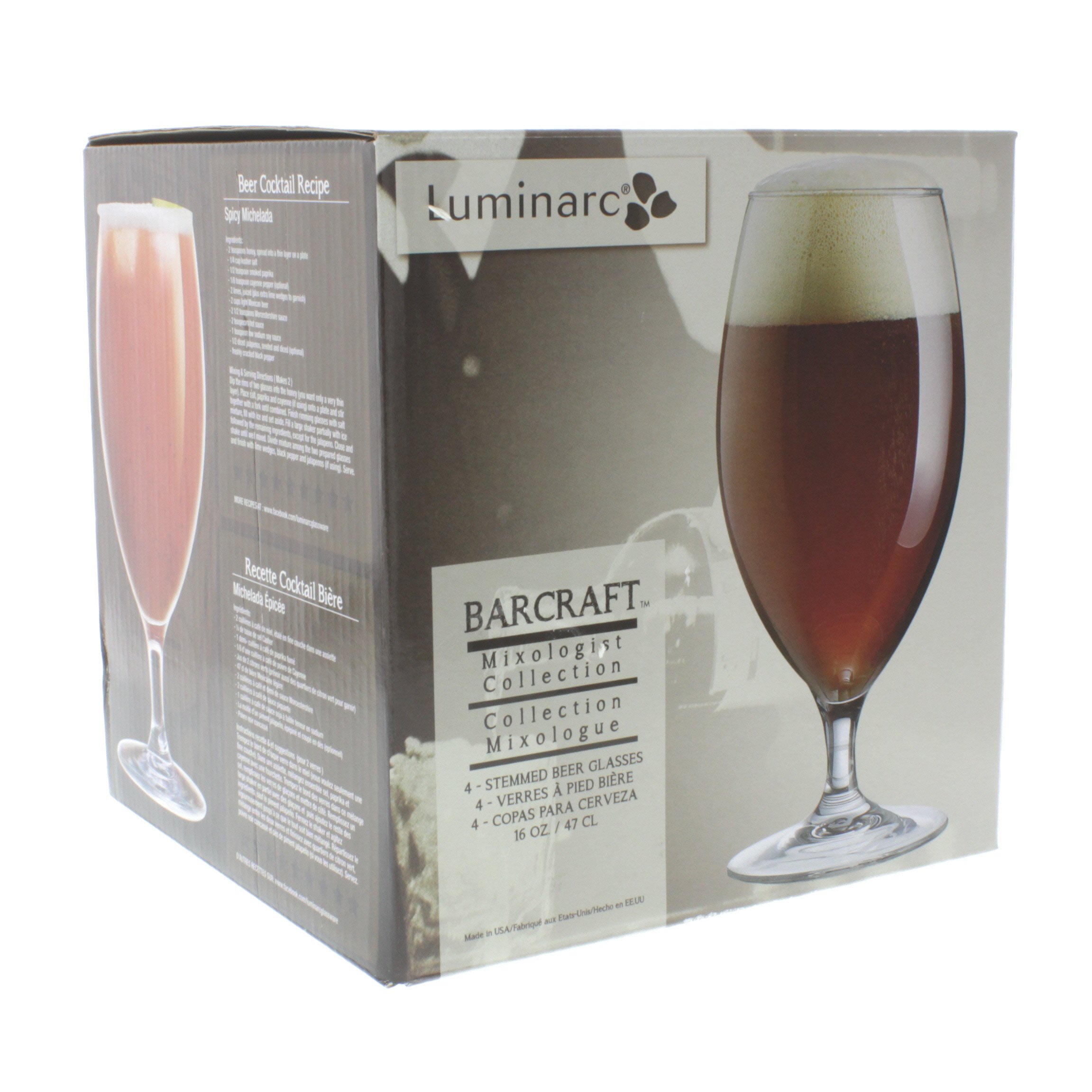 Luminarc Barcraft Set Of 4 Stemmed Beer Glass Shop Glasses & Mugs at