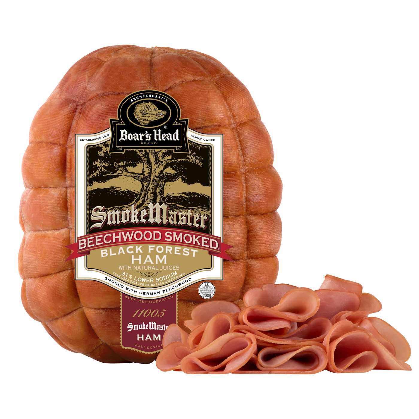 Boar's Head SmokeMaster Beechwood Smoked Black Forest Ham, Custom Sliced; image 2 of 2