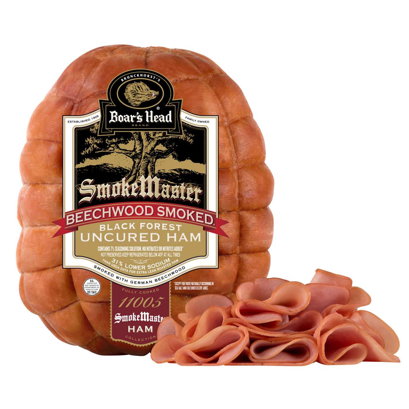 Boar's Head SmokeMaster Beechwood Smoked Black Forest Uncured Ham, Custom Sliced; image 2 of 2