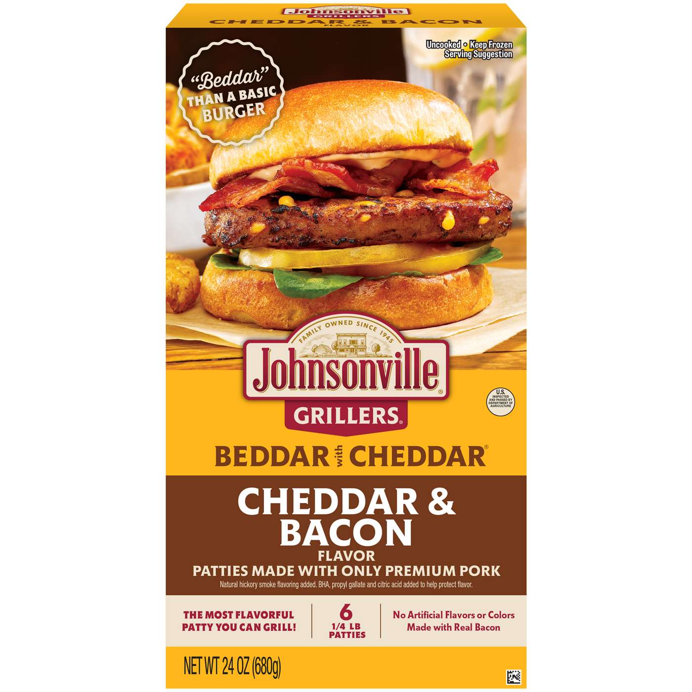 Johnsonville Grillers Patties - Cheddar Cheese & Bacon; image 2 of 3