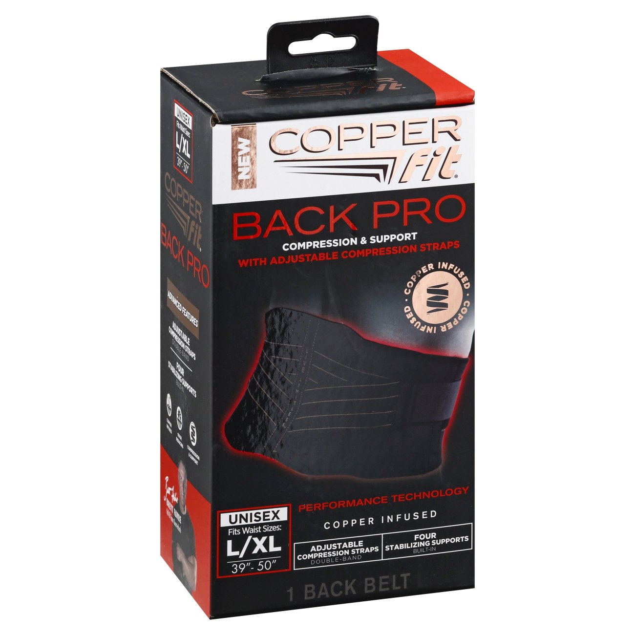 Copper Fit Back Pro Compression Support Adjustable Compression Straps Size  L/XL 754502026890