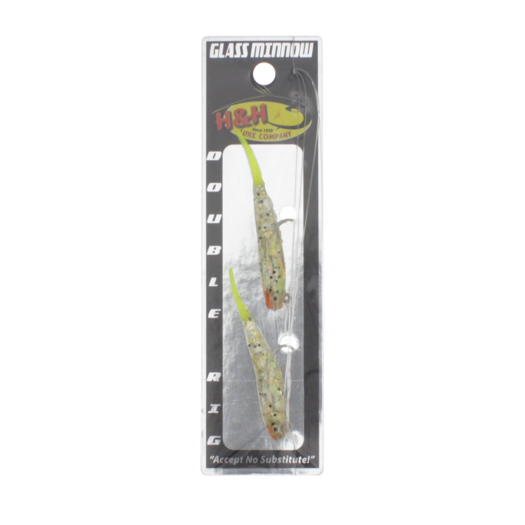 H&H Lure Company 3" Glass Minnow Double Rig, Laguna Glass Shop