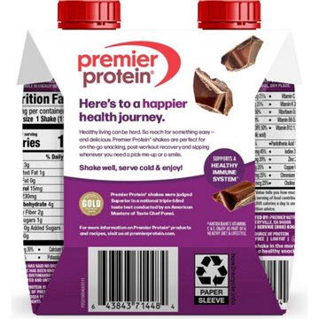 Premier Protein 30g Protein Shakes 4 pk Bottles - Chocolate