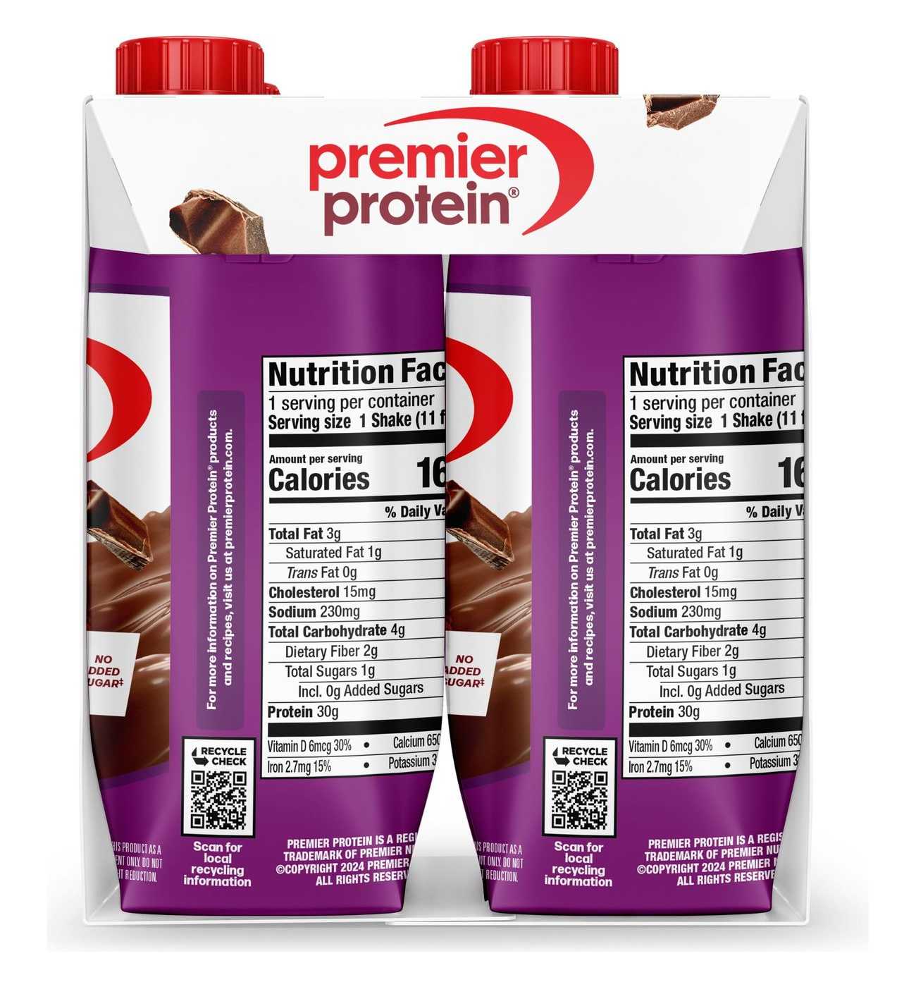 Premier Protein 30g Protein Shakes 4 pk Bottles - Chocolate; image 4 of 5