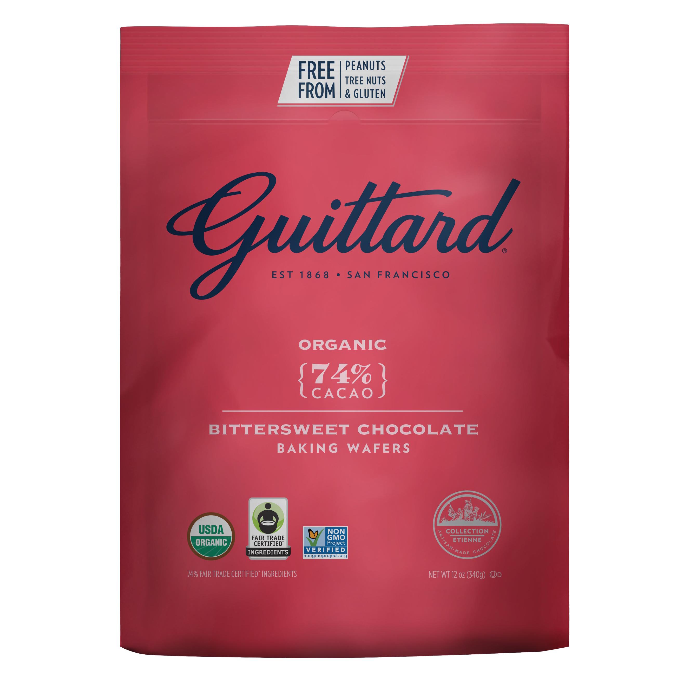 Guittard 74% Cacao Organic Bittersweet Chocolate Baking Wafers, 12 oz