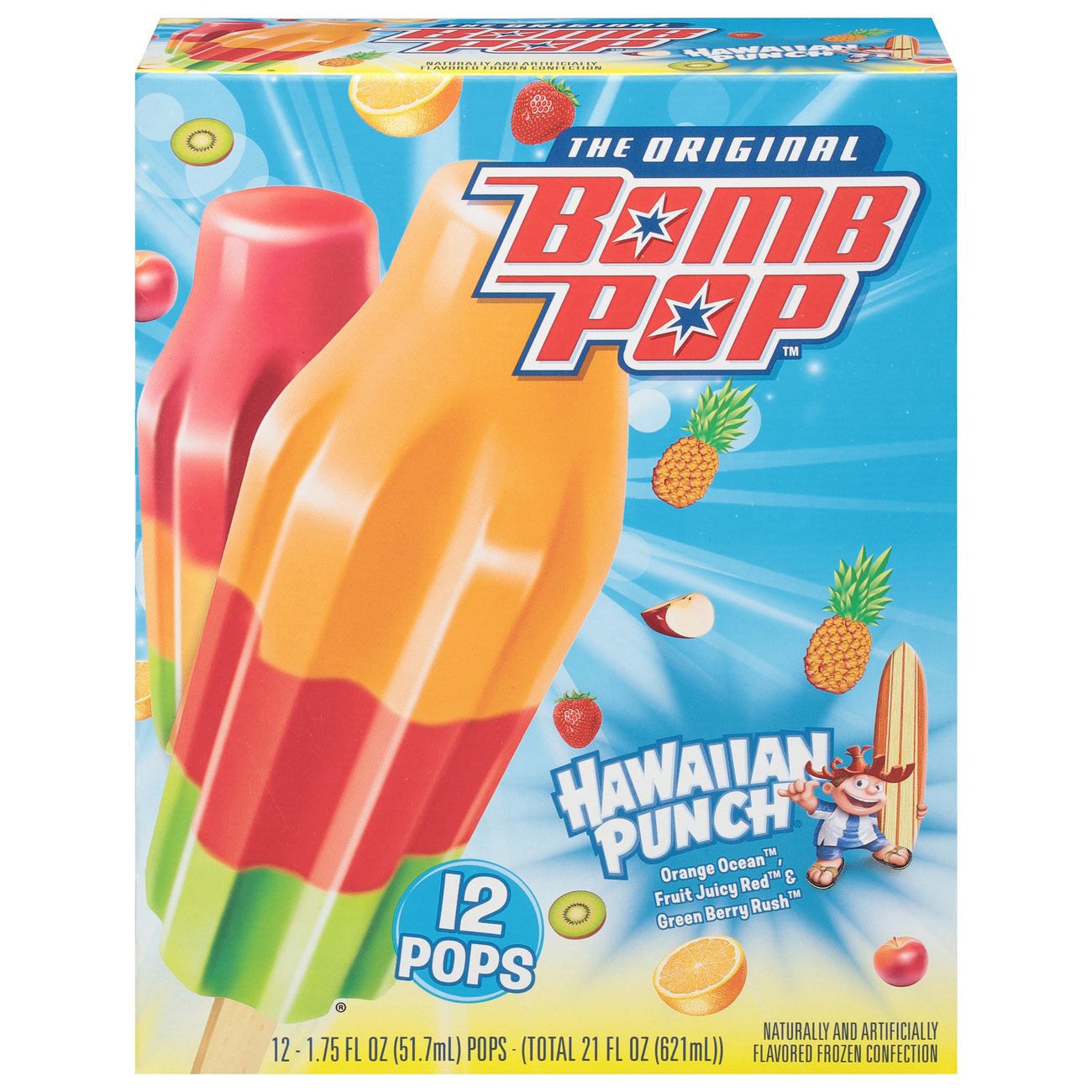 Bomb Pop Original Hawaiian Punch Frozen Pops - Shop Bars & Pops At H-e-b