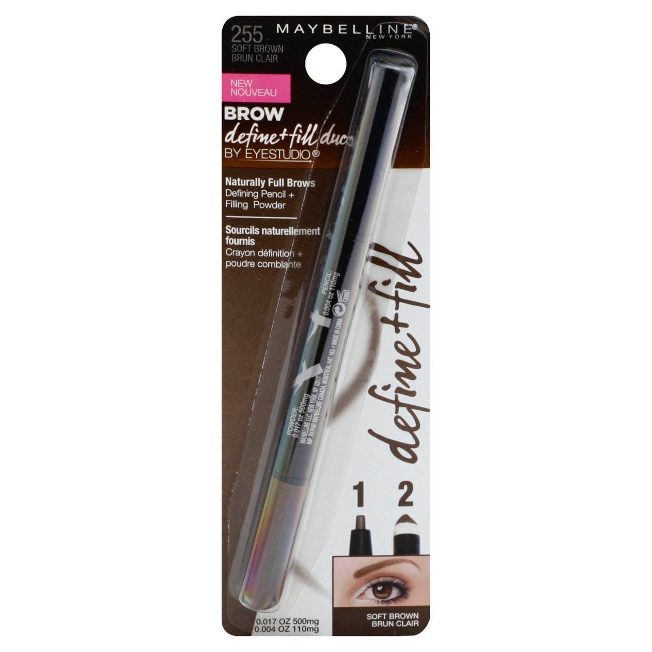 Maybelline Brow Define + Fill Duo Eyebrow Pencil, Soft Brown - Shop ...