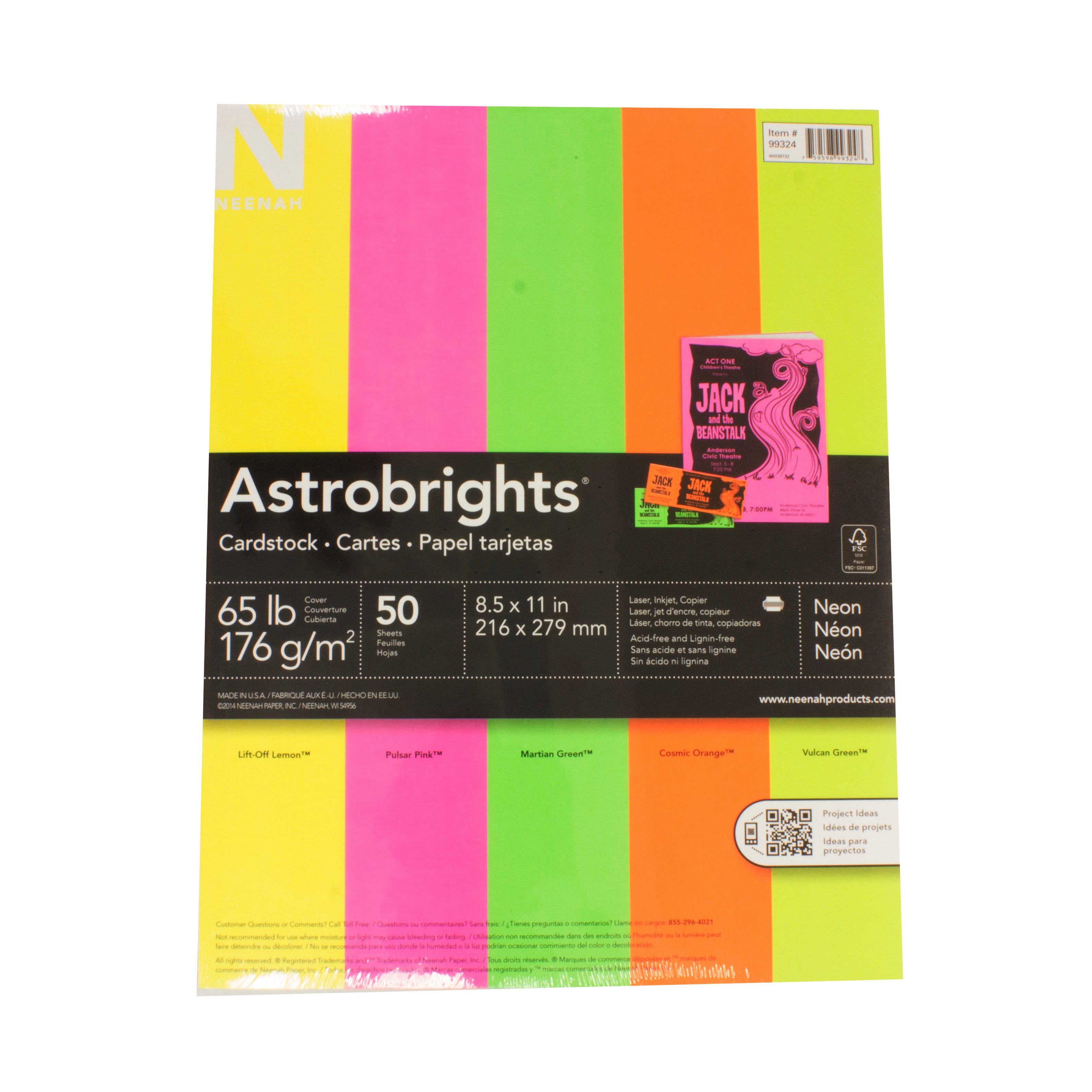 Astrobrights Cardstock Neon Shop School & Office Supplies at HEB