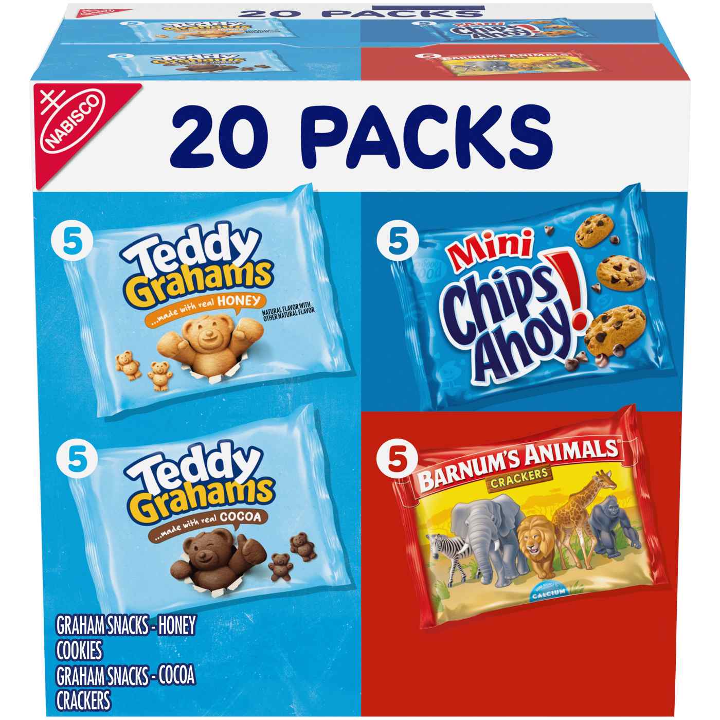 Nabisco Barnums, Chips Ahoy!, Teddy Grahams Fun Shapes Variety Pack, Animal Crackers, Grahams Snacks & Cookie Snack Packs; image 1 of 11