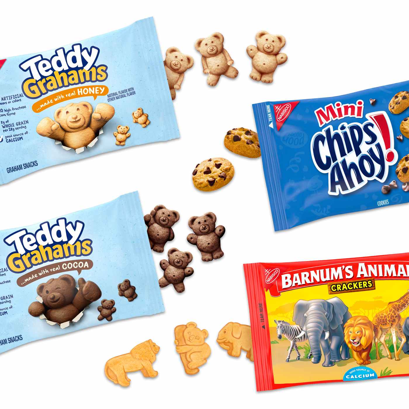 Nabisco Barnums, Chips Ahoy!, Teddy Grahams Fun Shapes Variety Pack, Animal Crackers, Grahams Snacks & Cookie Snack Packs; image 7 of 11