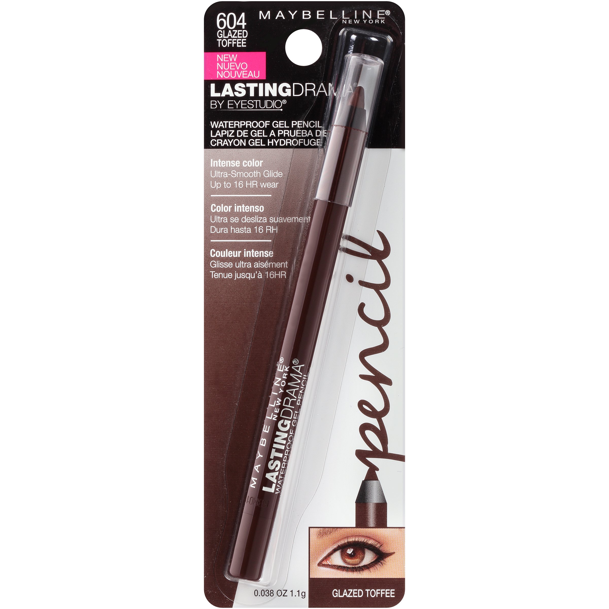 Maybelline Eyestudio Lasting Drama Waterproof Gel Pencil, Glazed Toffee