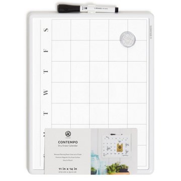 U Brands Contempo Magnetic Dry Erase Calendar Board, 11" x 14"