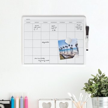 U Brands Contempo Magnetic Dry Erase Calendar Board, 11" x 14"