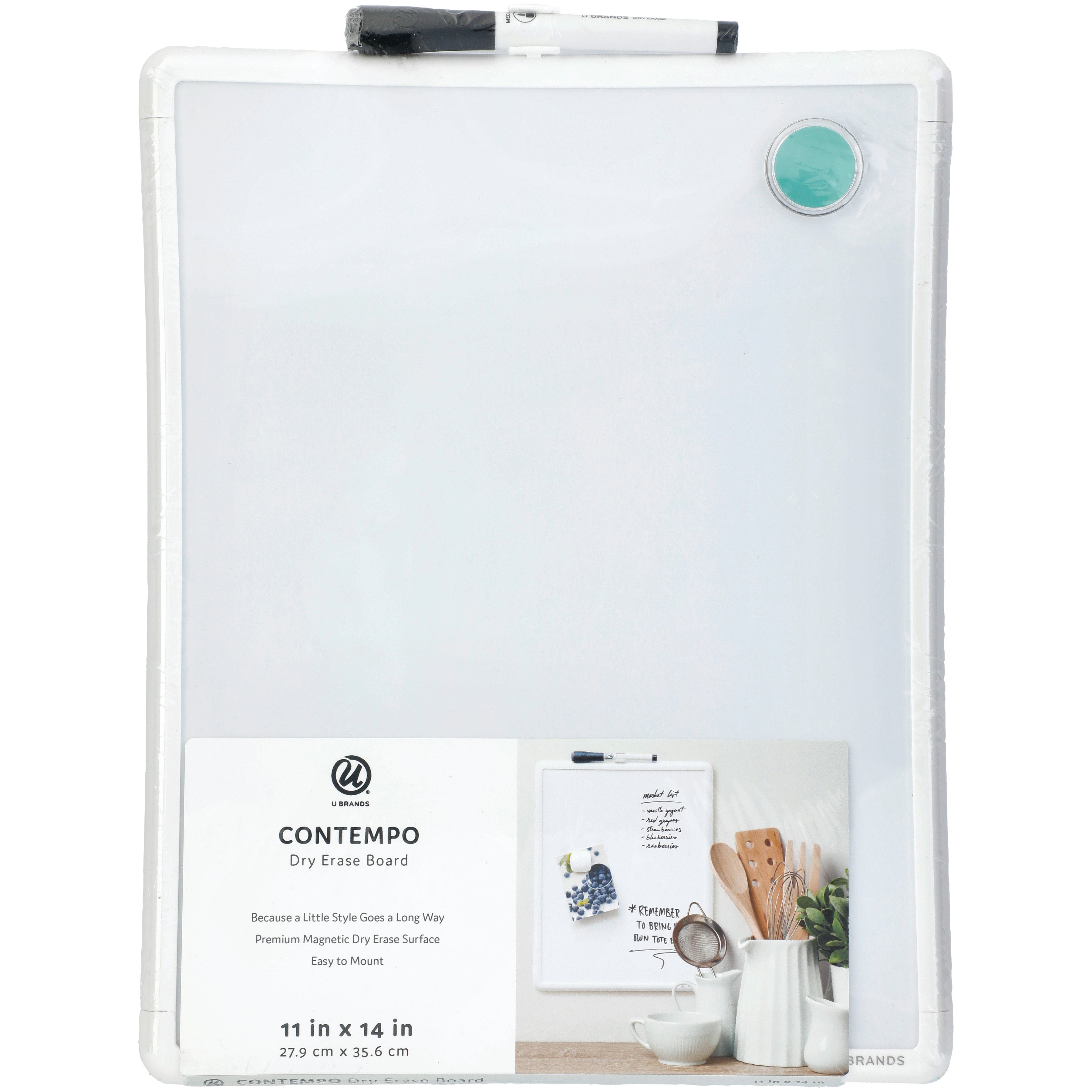White Frame Magnet and Marker Included Contempo Magnetic 8.5 x 11 Dry Erase Board 8.5 x 11 Dry Board 