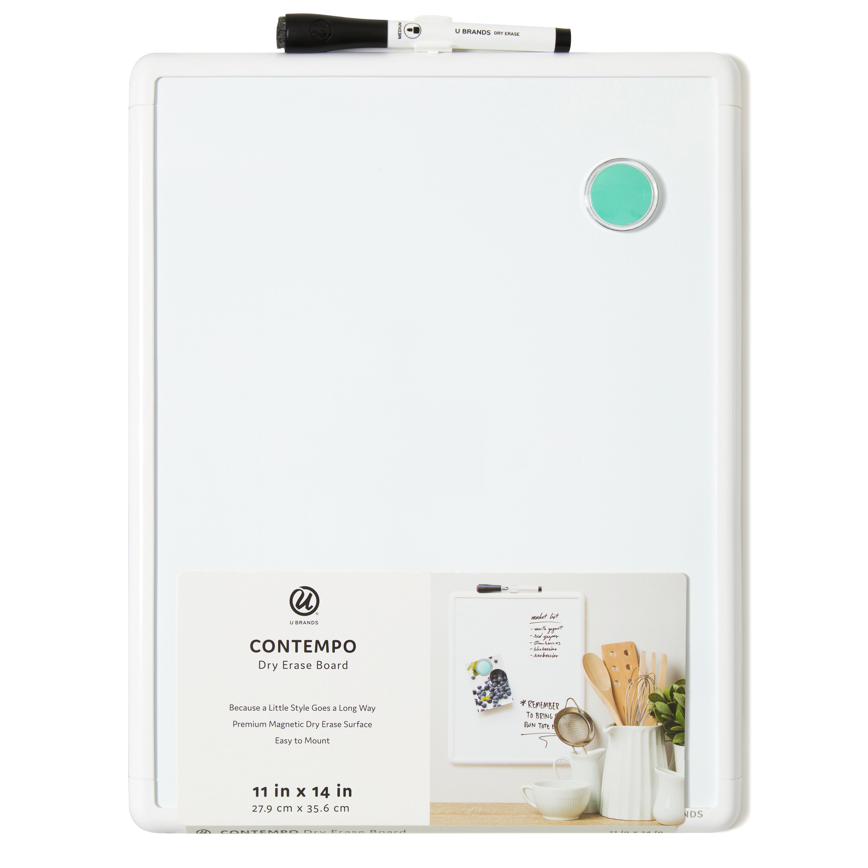 U Brands Contempo Dry Erase Board Shop Bulletin & DryErase