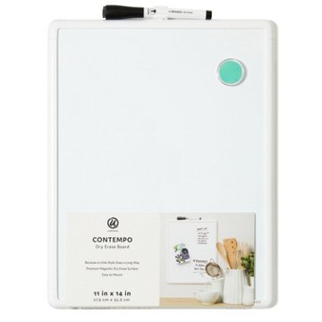 U Brands Contempo Magnetic Dry Erase Board, 11" x 14"